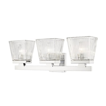 Z-Lite Astor 3 Light Vanity, Chrome & Clear 1936-3V-CH